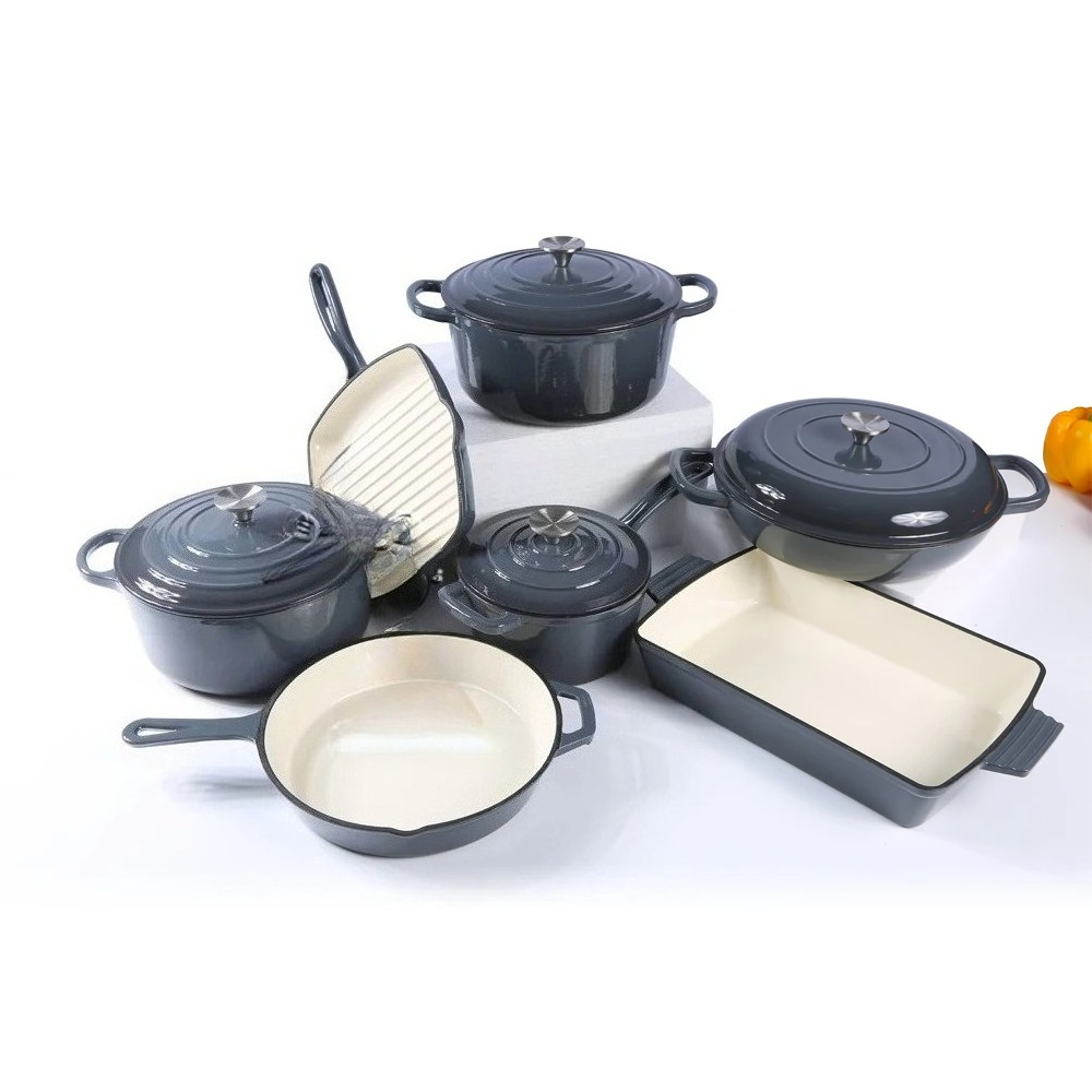 Dutch Oven Enamel - مجموعة أواني طهي من الحديد المطلي
