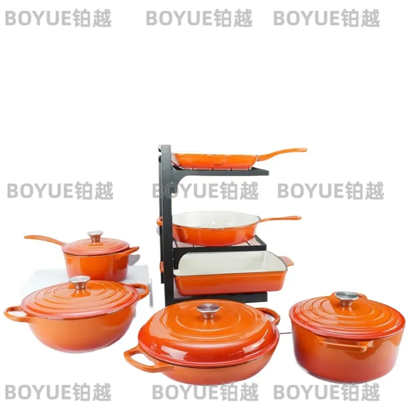 Dutch Oven Enamel - طقم أواني طهي من الحديد الزهر