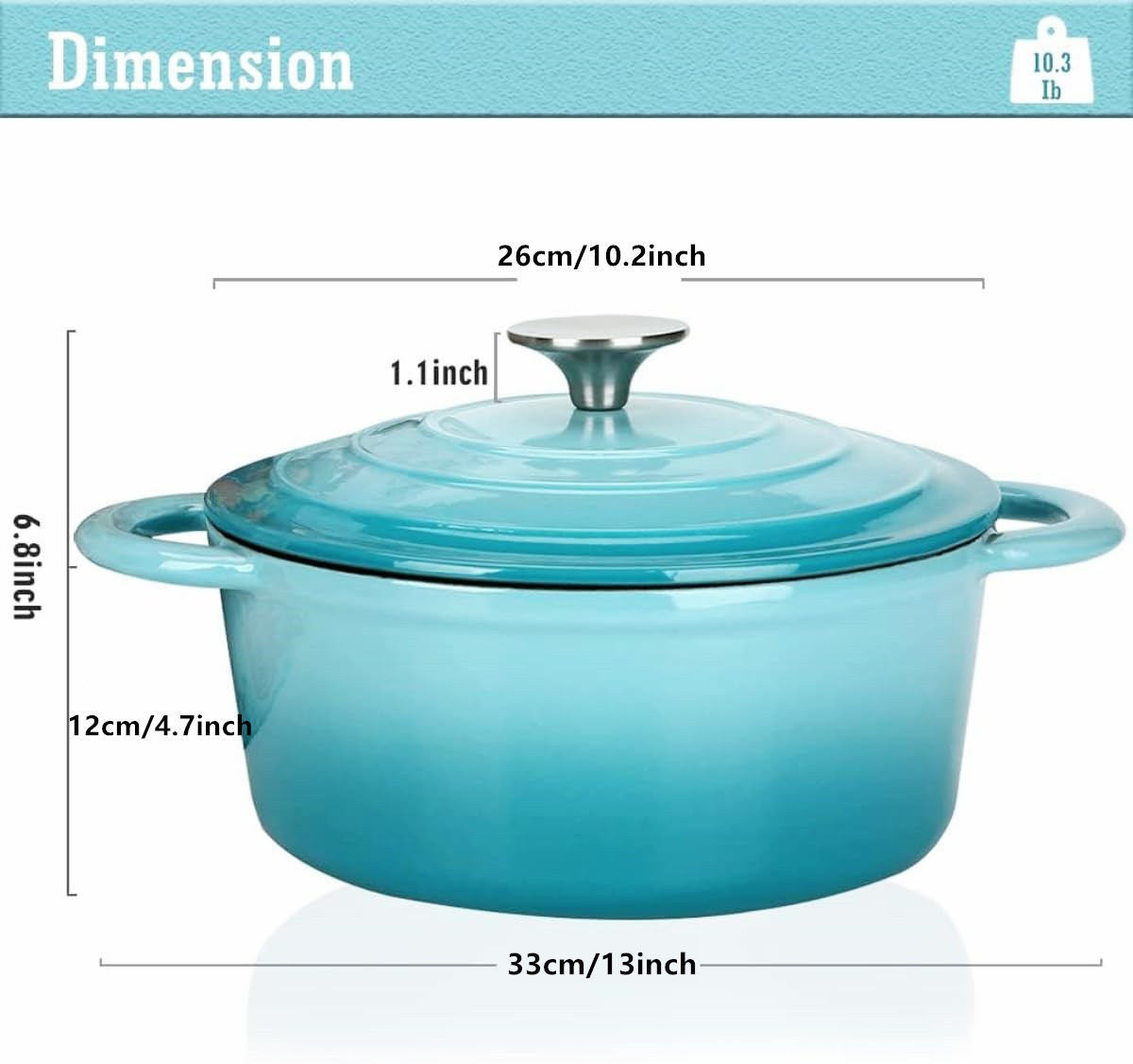 26 سنتيمتر المينا الحديد الزهر - مراجعة Dutch Oven Enamel وسعره
